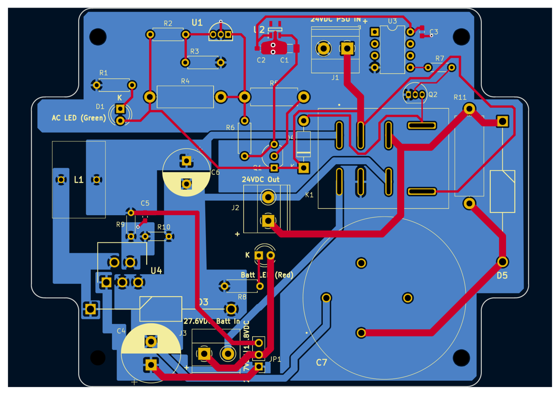 DC Battery Backup PCB design